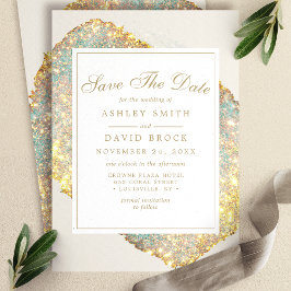 Chic Iridescent Glitzer Save the Date Card