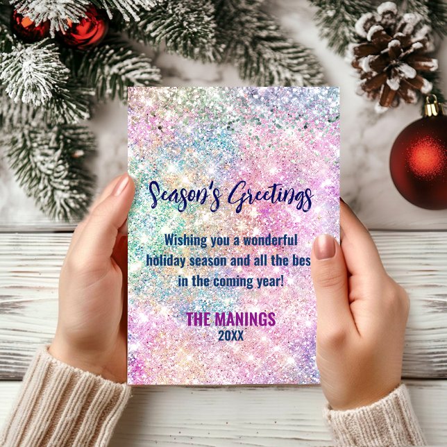 Chic iridescent rosa Glitzer Weihnachten neues Jah (Von Creator hochgeladen)