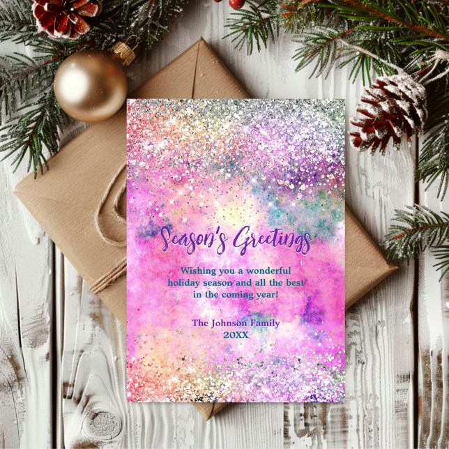 Chic iridescent Silber Glitzer Weihnachten neues J (Von Creator hochgeladen)