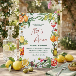 Chic italienischer Zitrus-Cocktail-Hochzeitsfeier  Einladung