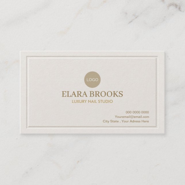 Chic Ivory Luxus Visitenkarte (Vorderseite)