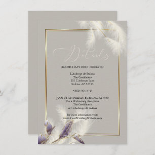 Chic Ivory Pampas Grass Amethyst Anthurium Einladung