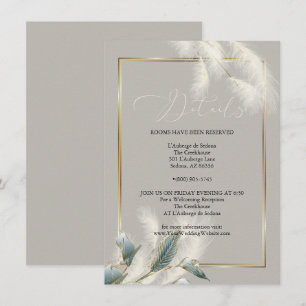 Chic Ivory Pampas Grass Aquamarin Anthurium Einladung
