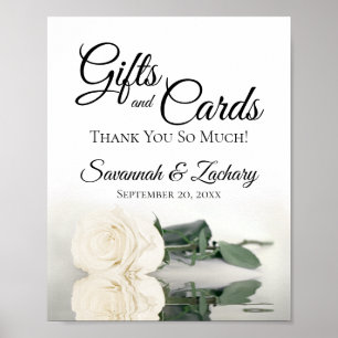 Chic Ivory White Rose Gifts & Cards Hochzeitszeich Poster