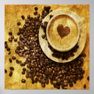 Chic Java cappuccino Kaffeebohnen Kaffee Lover Poster