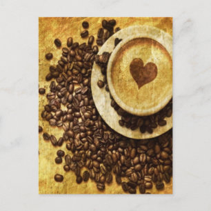 Chic Java cappuccino Kaffeebohnen Kaffee Lover Postkarte