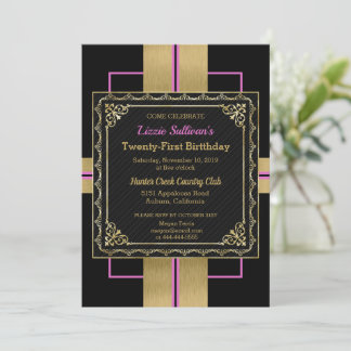 Chic Jazzy Gold Einladung