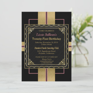 Chic Jazzy Gold Einladung
