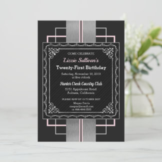 Chic Jazzy Silver Einladung