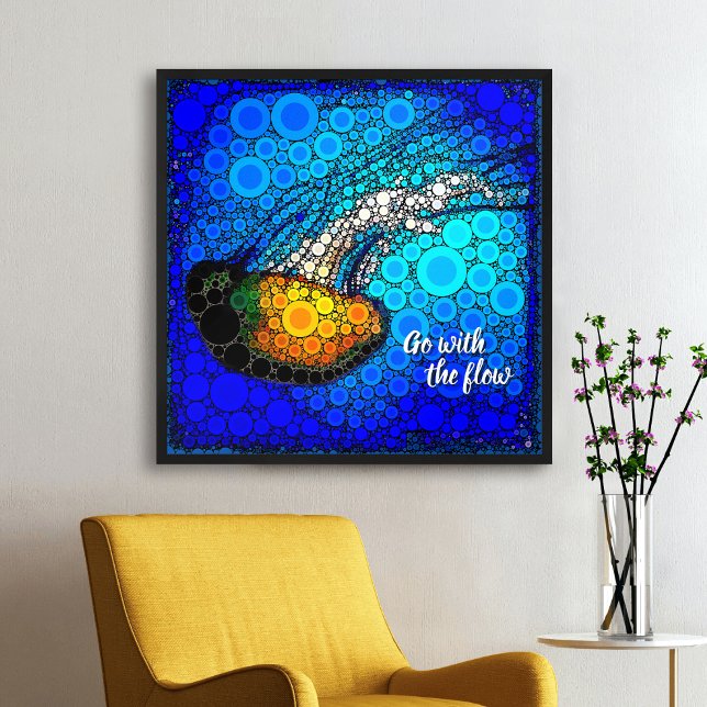Chic Jellyfish Foto Circle Art "Go with the Flow" Poster (Von Creator hochgeladen)