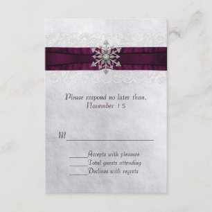 Chic Jeweled Snowflake Wedding RSVP Karte
