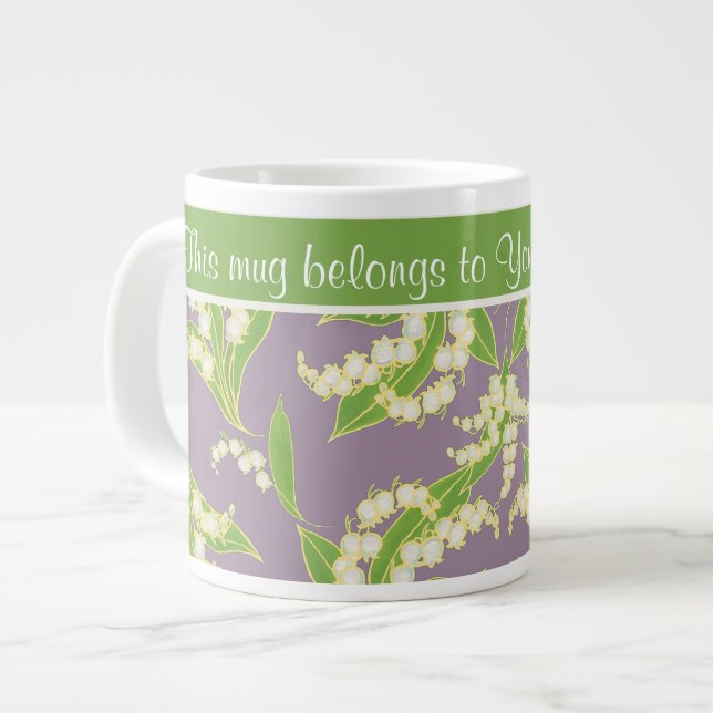 Chic Jumbo Tasse: Lilies of the Valley, Mauve Jumbo-Tasse (Vorderseite Links)