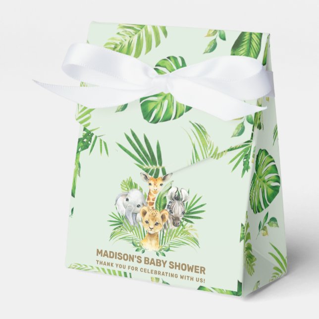 Chic Jungle Animals Greenerity Baby Shower Vielen  Geschenkschachtel (Vorderseite)