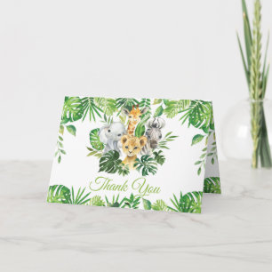 Chic Jungle Animals Greenerity Geburtstags Baby Sh Dankeskarte