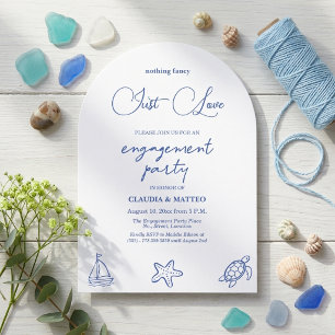 Chic Just Love Meer Leben Verlobungsfeier Einladung