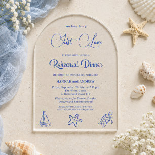 Chic Just Love Sea Life Probedinner Acryleinladungen