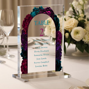 Chic Juwel Töne Blume Hochzeitszahl Sitzplätze Acrylschild