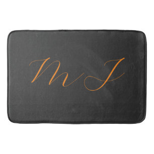 Chic kalligrafy grarange monogram name initial badematte