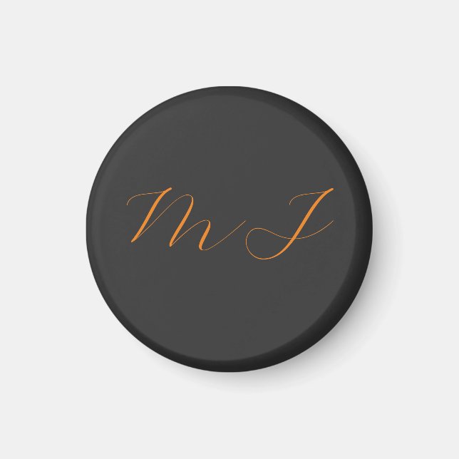 Chic kalligrafy grarange monogram name initial magnet (Vorne)