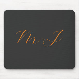 Chic kalligrafy grarange monogram name initial mousepad