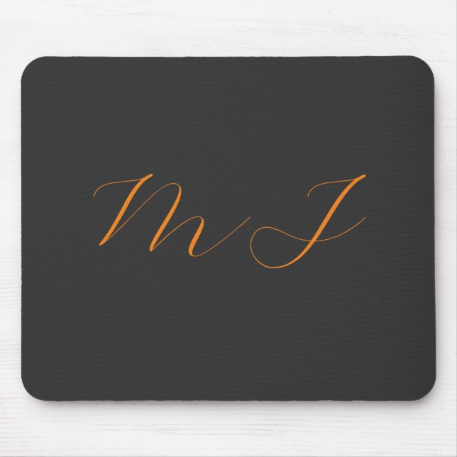 Chic kalligrafy grarange monogram name initial mousepad (Vorne)