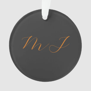 Chic kalligrafy grarange monogram name initial ornament
