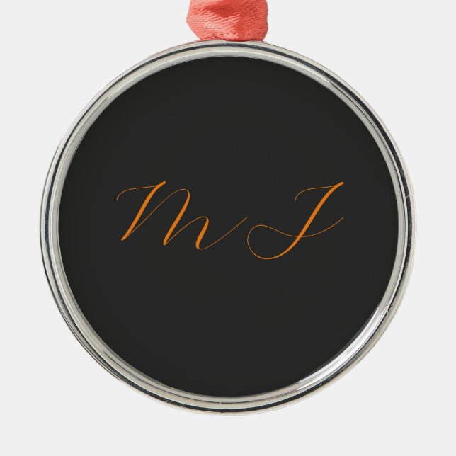 Chic kalligrafy grarange monogram name initial ornament aus metall (Vorne)