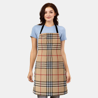 Chic Kariert Warme Tan Base White Black Brown Tart Schürze