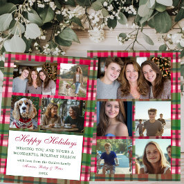 Chic Karierte Weihnachten Custom 9 Foto Collage Pr