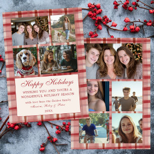 Chic Karierte Weihnachten Custom 9 Foto Collage Ro