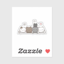 Chic Kawaii Cat Sticker - Matching Items verfügbar