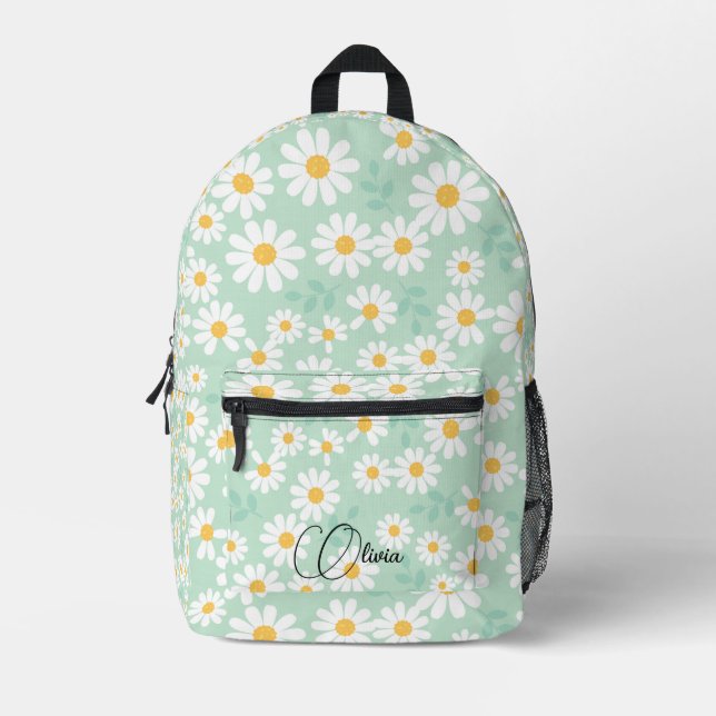 Chic Kawaii Floral Pattern Individuelle Name druck Bedruckter Rucksack (Vorderseite)