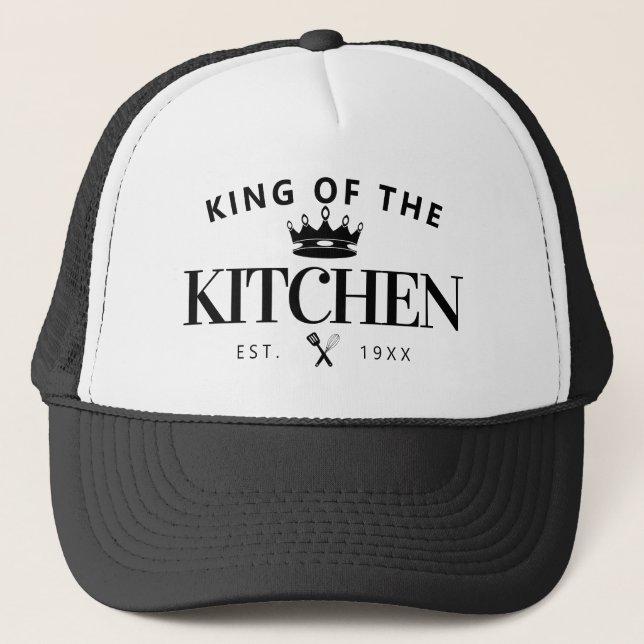 Chic King of the Kitchen Crown Feinschmecker Vater Truckerkappe (Vorderseite)