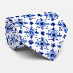 Chic Klassiker Niederländisch Delft Blau Blumen Ku Krawatte