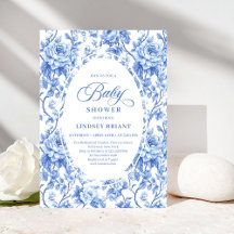 Chic klassische französische Toile de Jouy Navy Ba