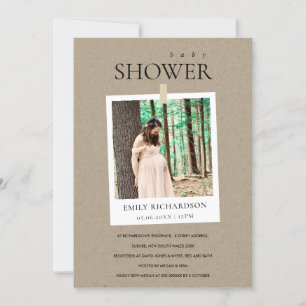 CHIC KRAFT MINIMAL CUSTOM FOTO BABY SHOWITE EINLAD DANKESKARTE