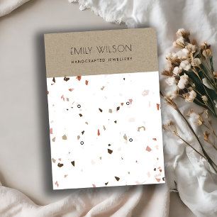 CHIC KRAFT WHITE TERRAZZO 2 EARRING DISPLAY LOGO VISITENKARTE