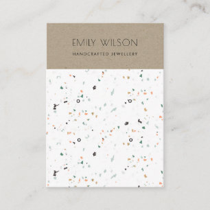 CHIC KRAFT WHITE TERRAZZO 2 OHRRING-DISPLAY LOGO VISITENKARTE