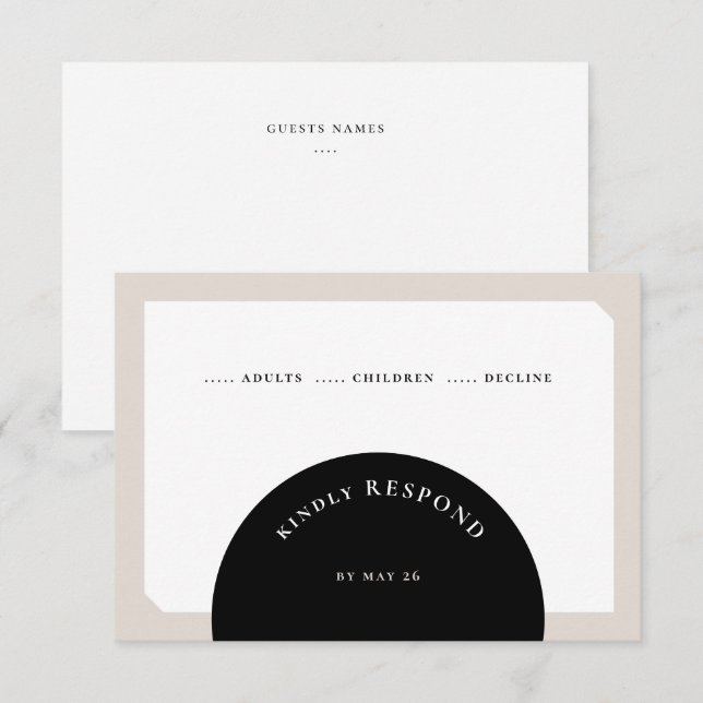 CHIC-KREIS-HOCHZEIT RSVP KARTE (Vorne/Hinten)
