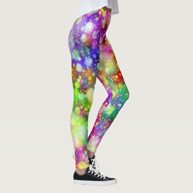 Chic Künstlerisch Rainbow Bokeh Workout Leggings (Rechts)
