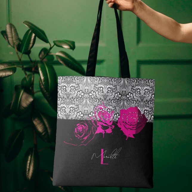 Chic Lace & Rose Personalisierte Tasche (Von Creator hochgeladen)