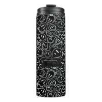 Chic Lächeln Gesicht Melting Lächeln Muster Schwar