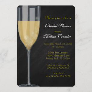 Chic-laden elegantes Champagne-Brautparty ein Einladung