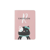 Chic Lady Cat mit Pearl Necklace| Monogramm