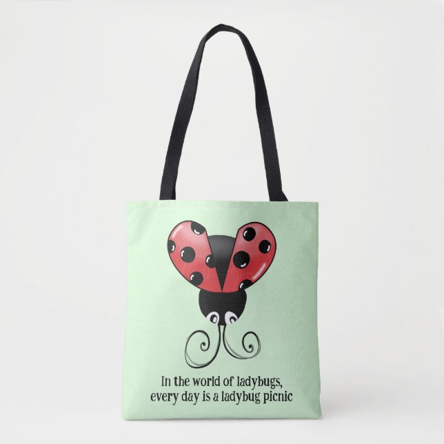 Chic Ladybug Quote Tote Bag - Ladybug Picnic (Vorderseite)