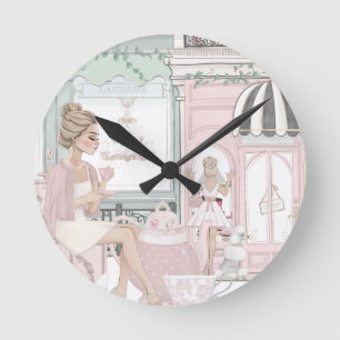 Chic Ladys French Bakery Teatro Sociale Runde Wanduhr