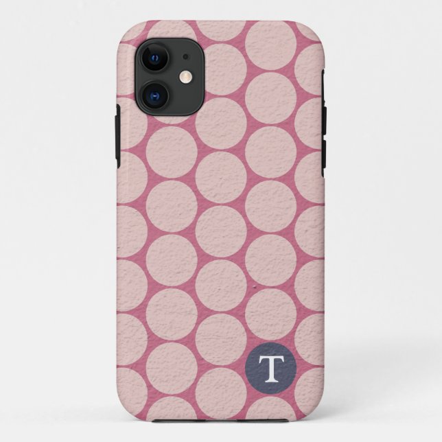 Chic Large Pink Polka Dots Case-Mate iPhone Hülle (Rückseite)
