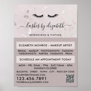 Chic Lashes Moderne Beauty Makeup Artist Advert Poster