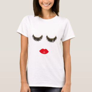 Chic Lashes und Rote Lippen T-Shirt
