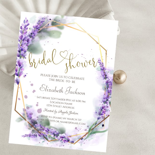 Chic Lavendel Blumen Brautparty  Einladung (Von Creator hochgeladen)